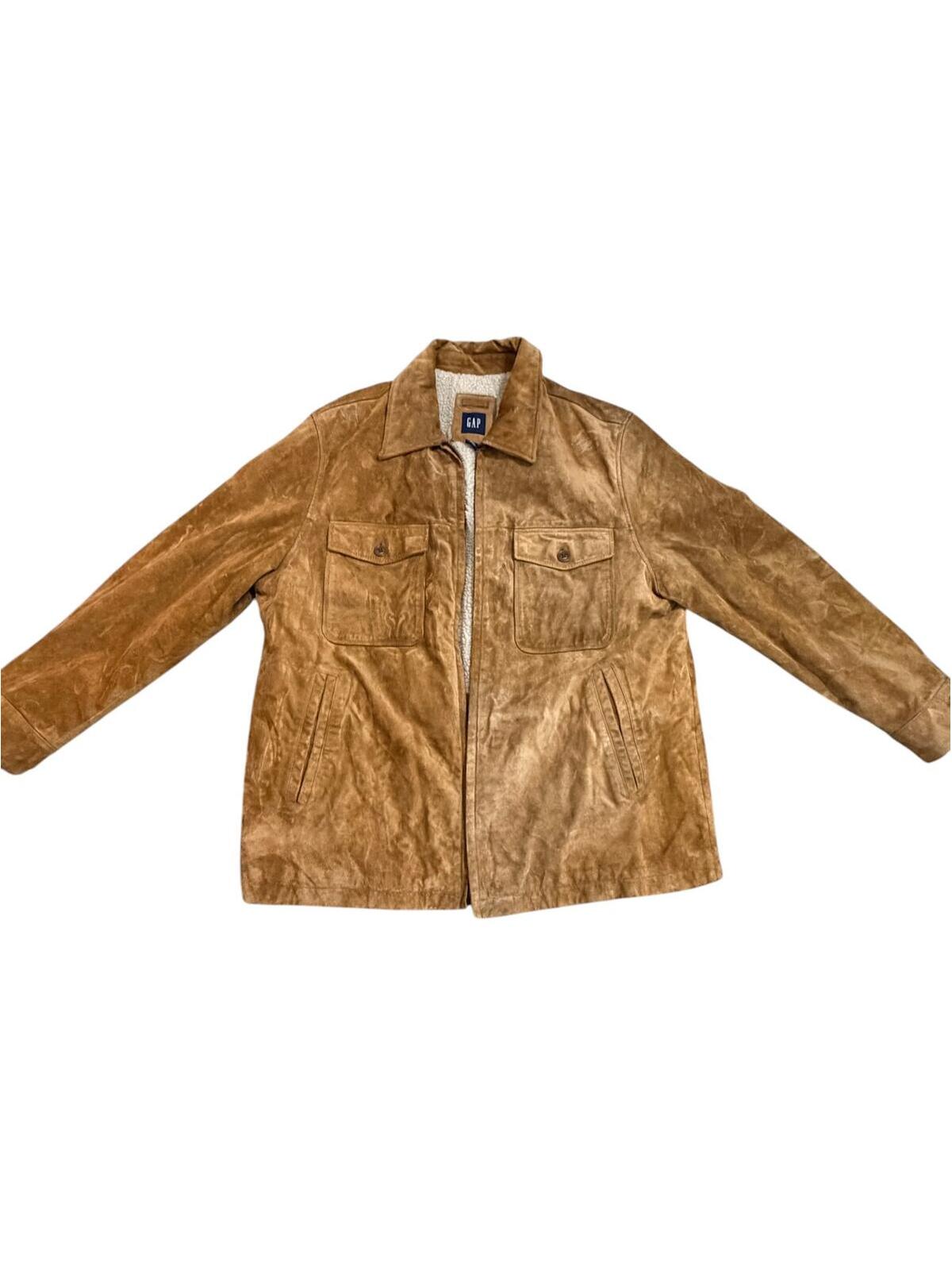 Gap Sherpa Lined Faux Suede Jacket Mens Xxl
